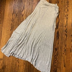 Gray mock neck sleeveless knit dress